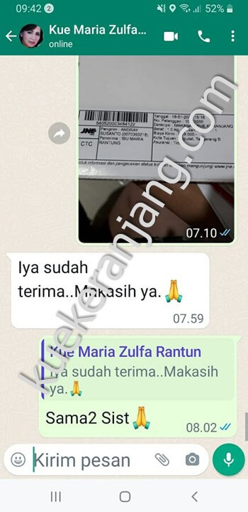 testimoni kue keranjang kue dodol Maria Zulfa