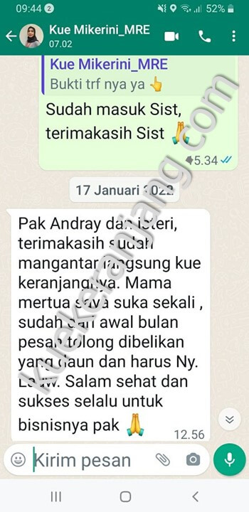 testimoni kue keranjang kue dodol Mikerini MRE