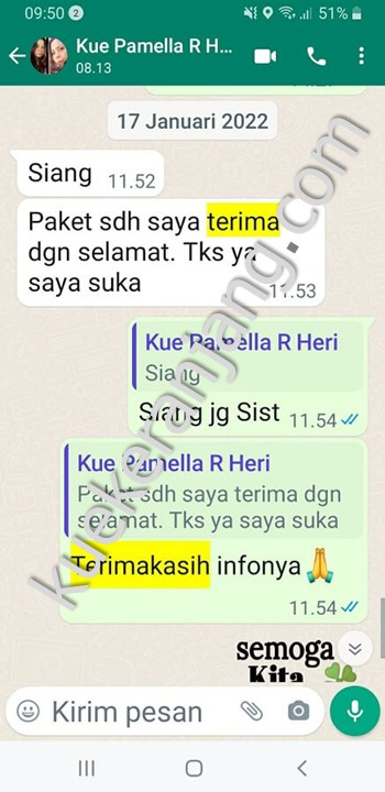 testimoni kue keranjang kue dodol Pamella RH